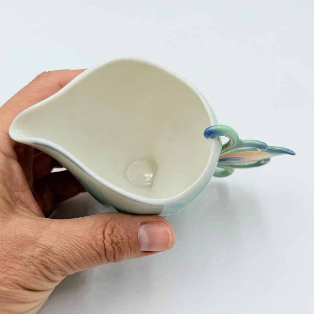 Franz Kathy Ireland Porcelain Peacock Spendor Luminescence Creamer Teal FZ00036